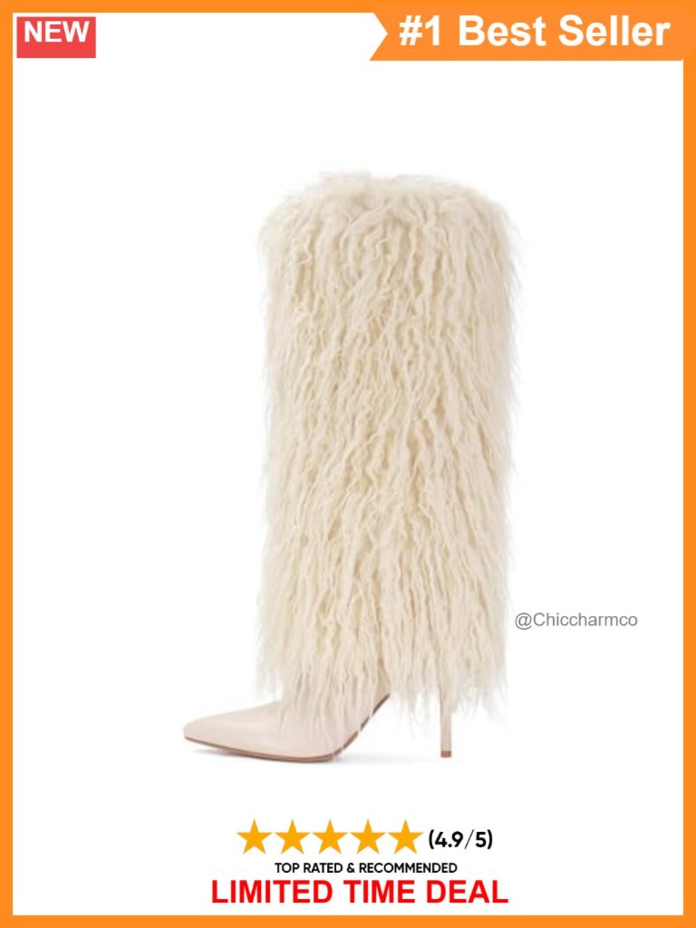 Faux Leather Faux Fur Knee High Pointed Toe Stiletto Boots